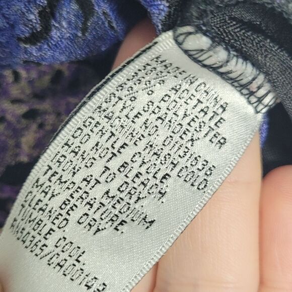 Vintage y2k 90s blue purple floral whimsigoth magical celestial top size medium - Picture 4 of 6